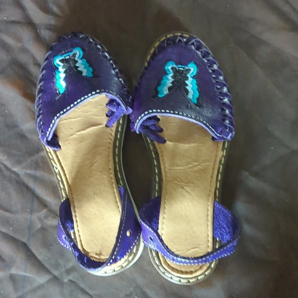 Blue butterfly kids authentic moccasins absolutely adorable size 12 toddler